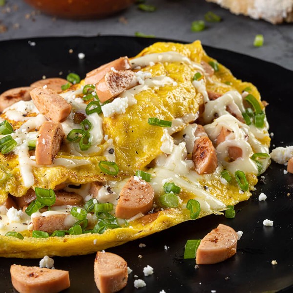 Omelette con salchicha frankfurt