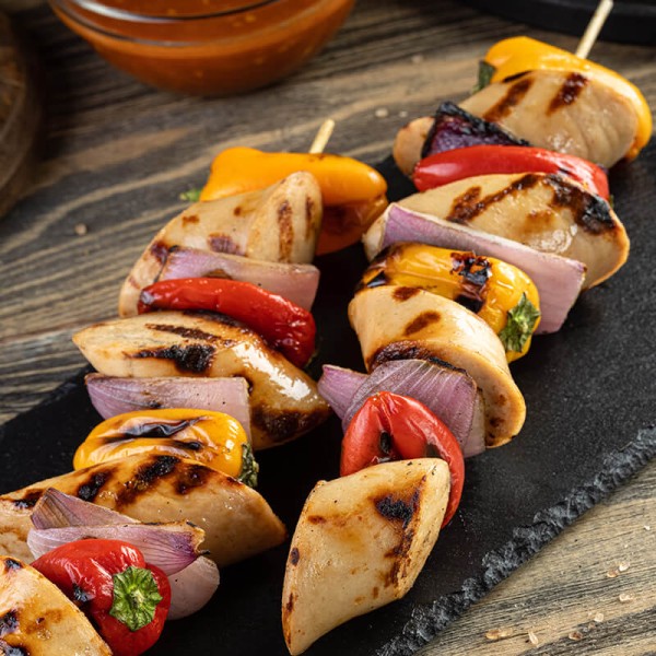 Brochetas de salchicha de ternera